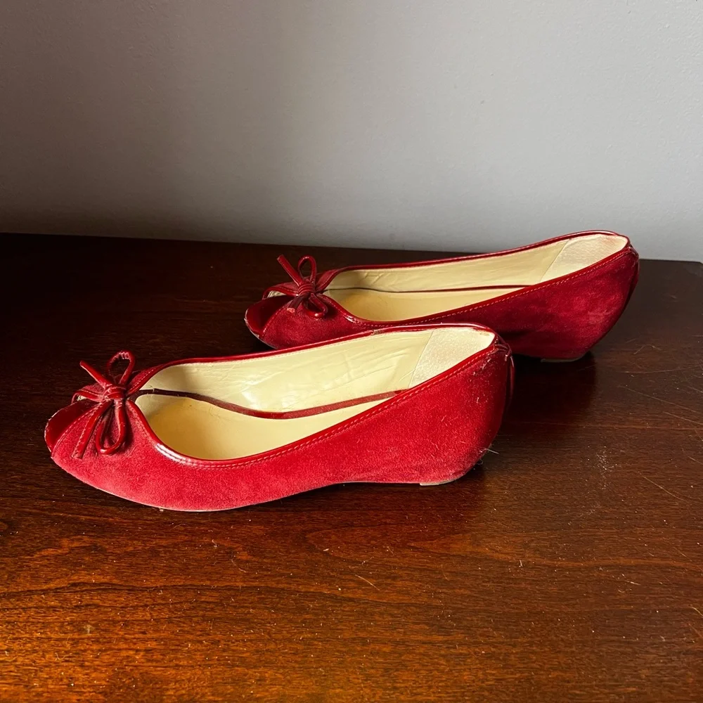 Franco Sarto‎ Women's Red Peep Toe Flats size 7